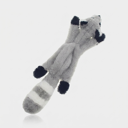 Raccoon design plush squeaky dog chew toy