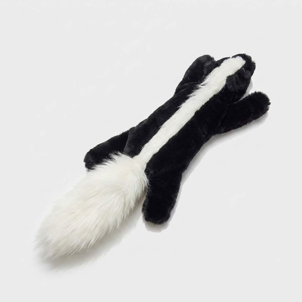 Skunk design plush squeaky dog chew toy