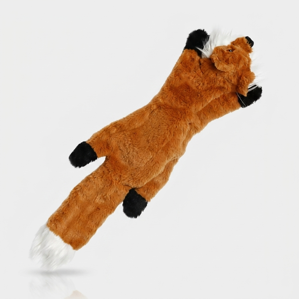 Fox design plush squeaky dog chew toy
