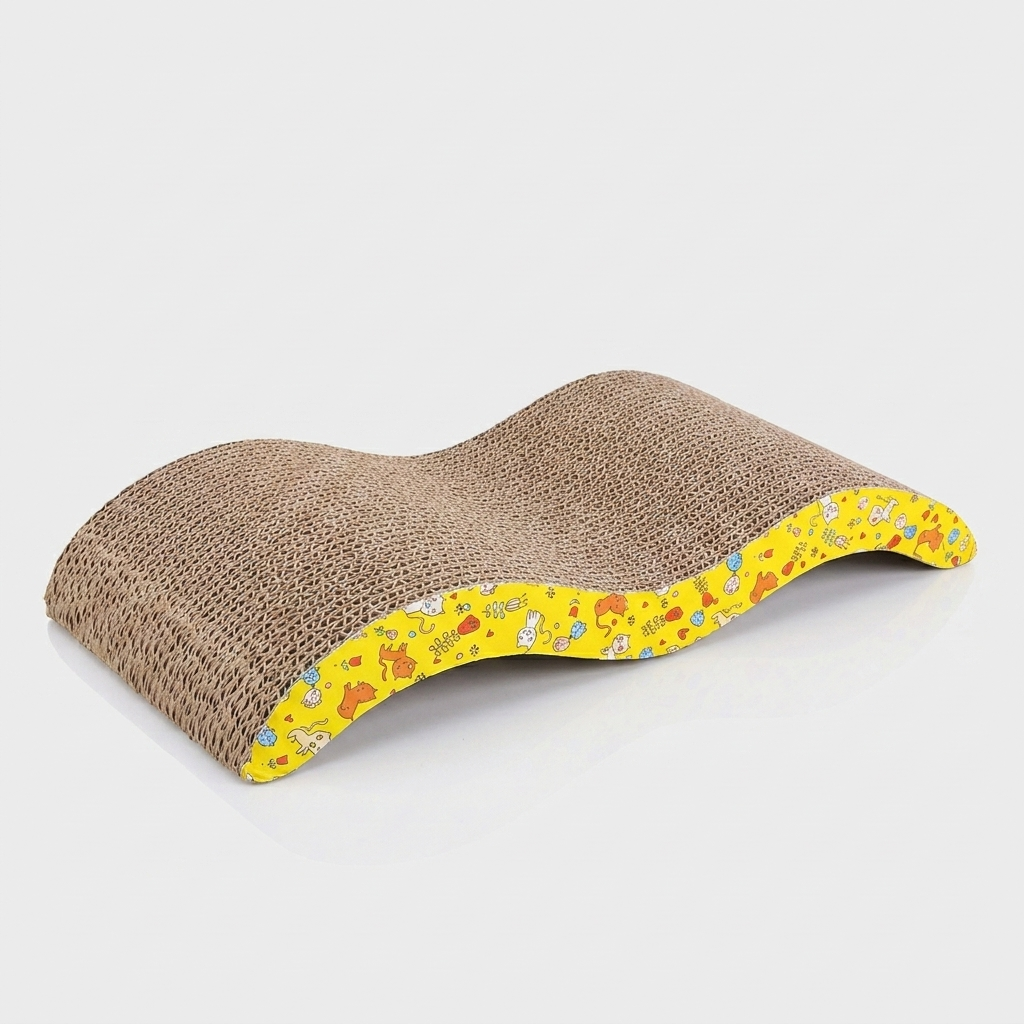 Wave shape corrugated cardboard cat scratching board