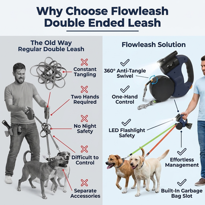 Why choose this double ended leash over a regular tangled double leash