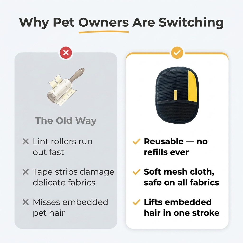 Why pet owners are switching from lint rollers to this reusable grooming glove