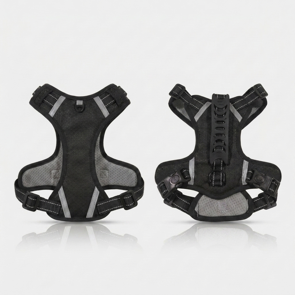 No-pull reflective dog harness in Black
