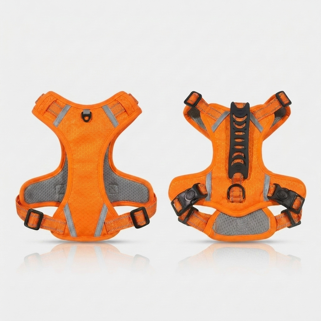 No-pull reflective dog harness in Orange