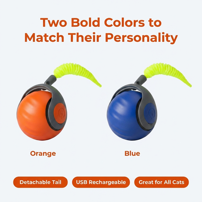 Two bold colors orange and blue rolling ball toy