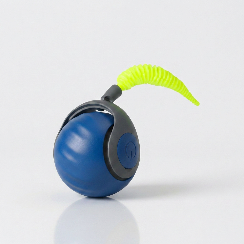 Blue rolling tail cat ball toy