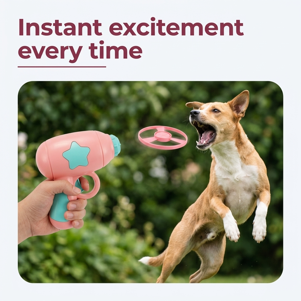 Instant excitement every time pet chasing flying disc