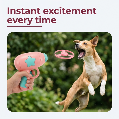 Instant excitement every time pet chasing flying disc