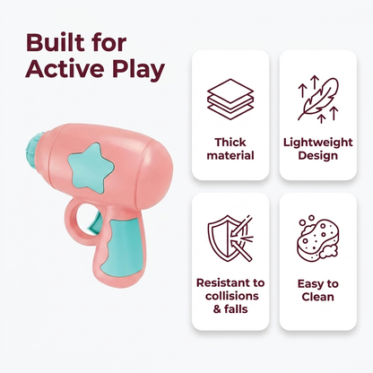 Built for active play thick material lightweight design infographic