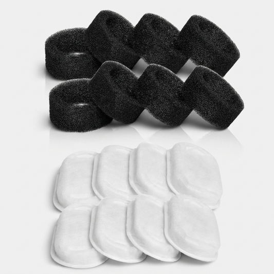 Replacement filter set for pet water fountain, 8 foam pre-filters and 8 cotton filters