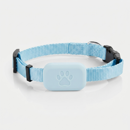 Blue waterproof GPS tracker collar for pets