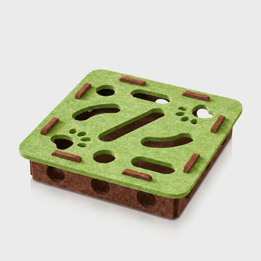 Interactive Cat Puzzle Feeder Toy - Green Square