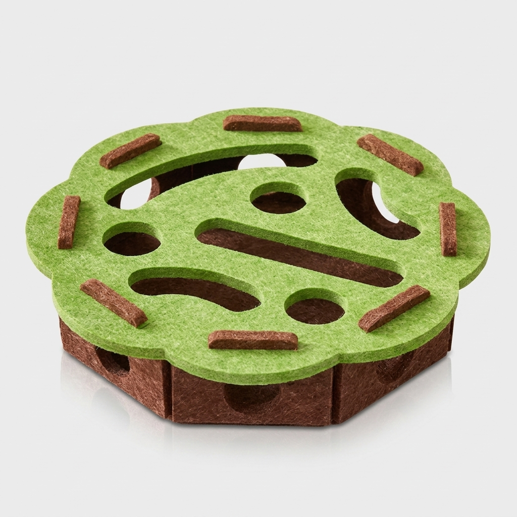 Interactive Cat Puzzle Feeder Toy - Green Round