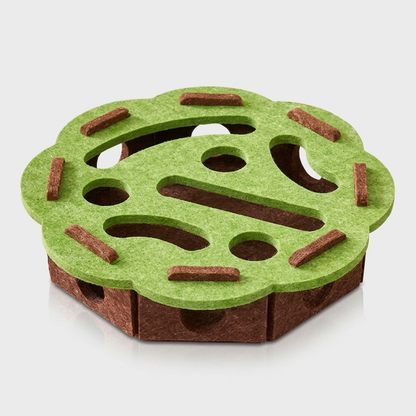 Interactive Cat Puzzle Feeder Toy - Green Round