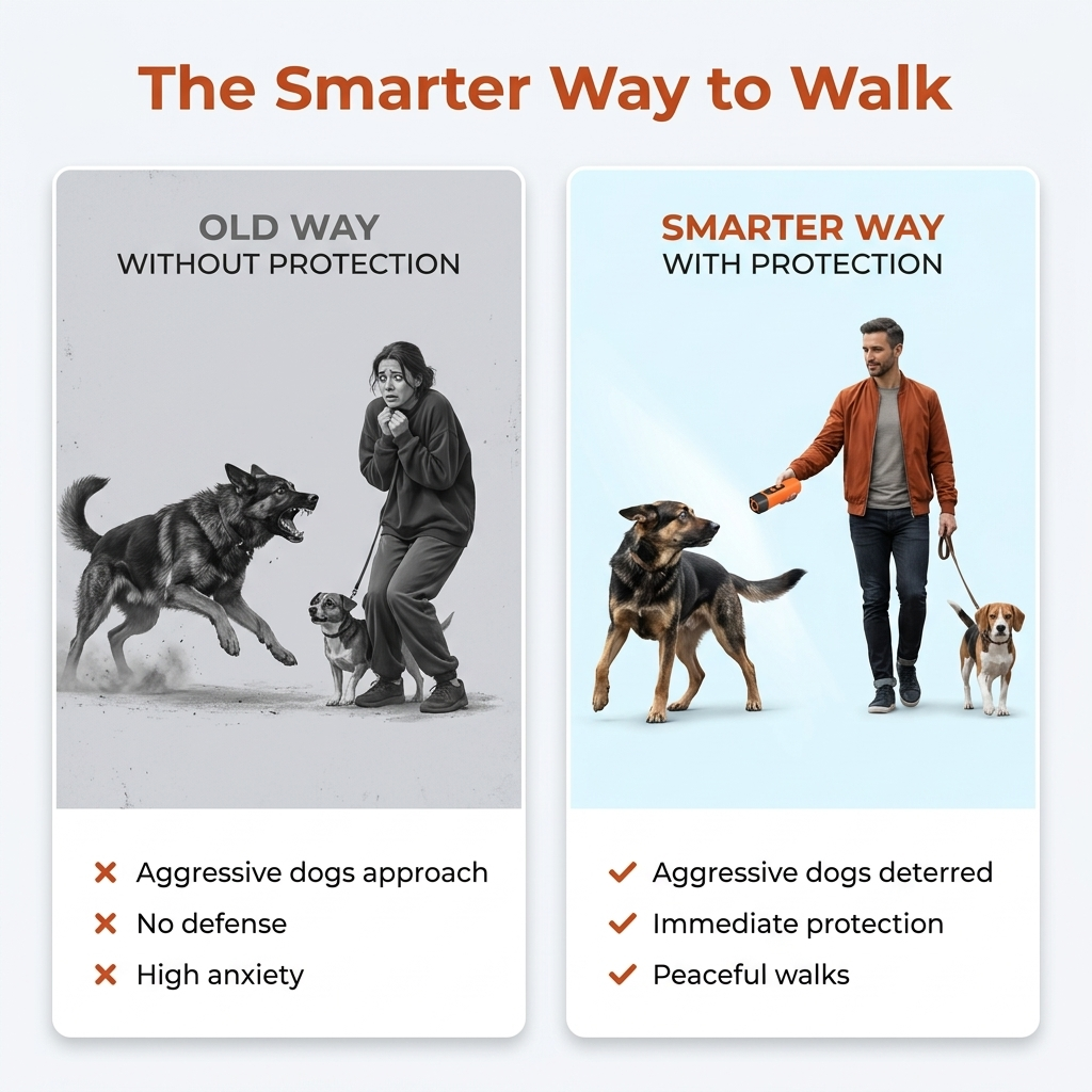 Dog Barking Deterrent infographic - The Smarter Way to Walk