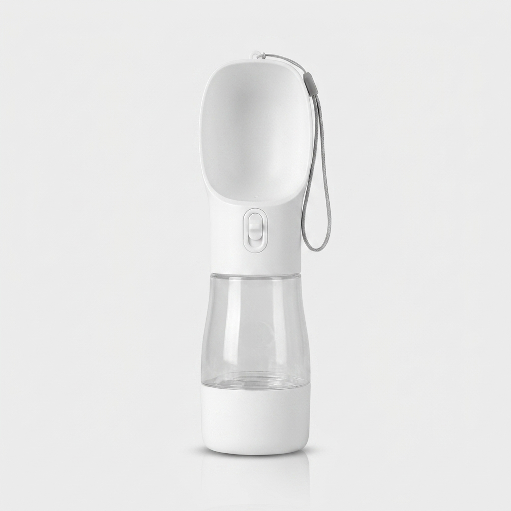 Portable dog water bottle, white