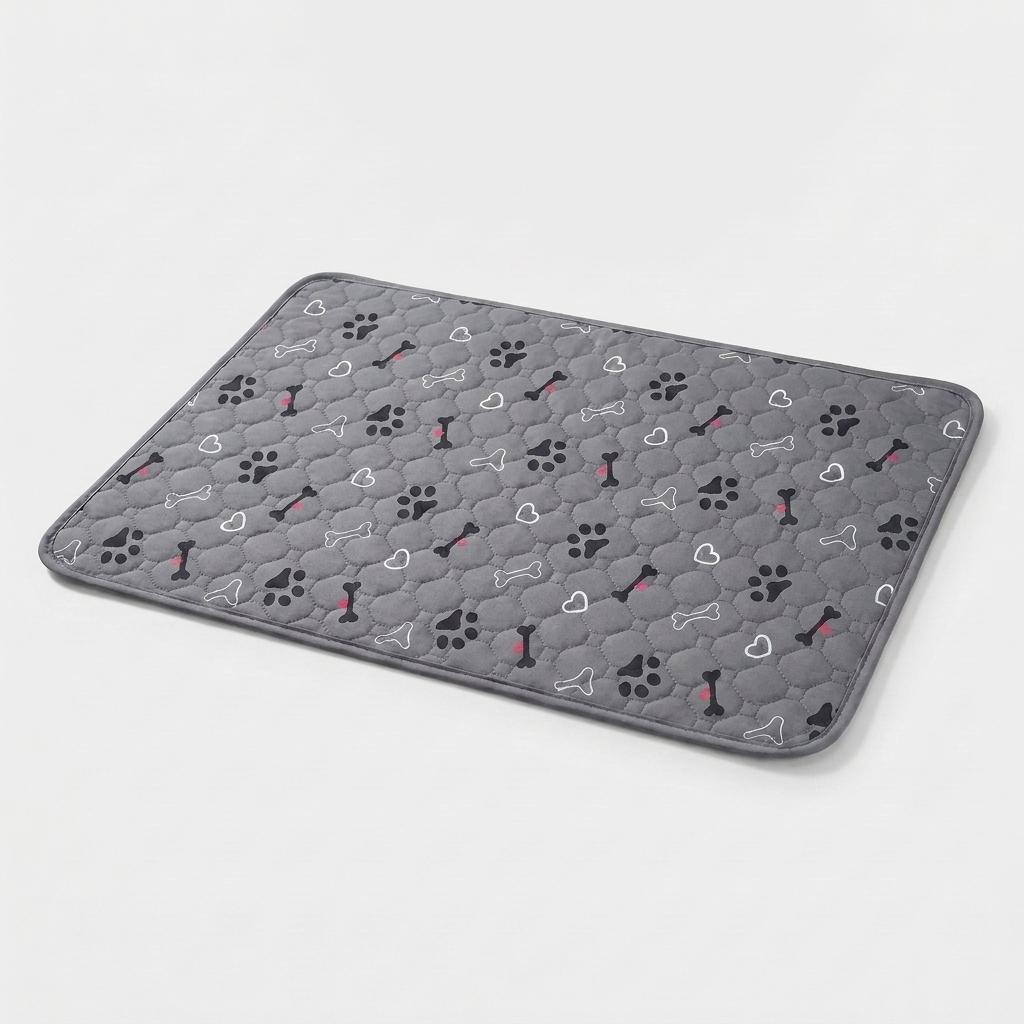 Reusable Washable Dog Pee Pad Blanket - Grey Bone Pattern