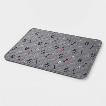 Reusable Washable Dog Pee Pad Blanket - Grey Bone Pattern