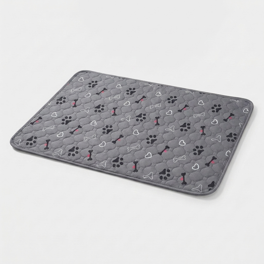 Reusable Washable Dog Pee Pad Blanket - Grey Bone Pattern