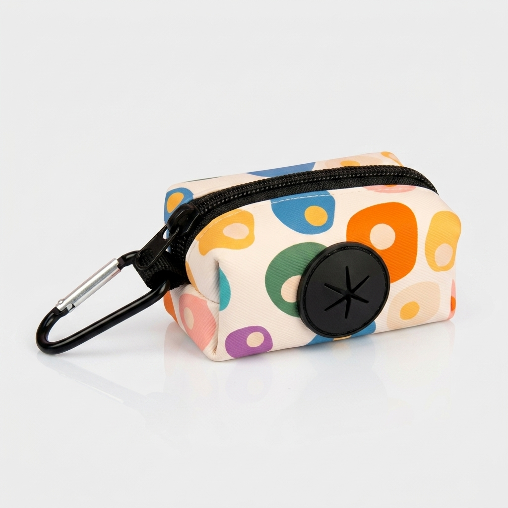 Dog poop bag holder, Double Round Stone print