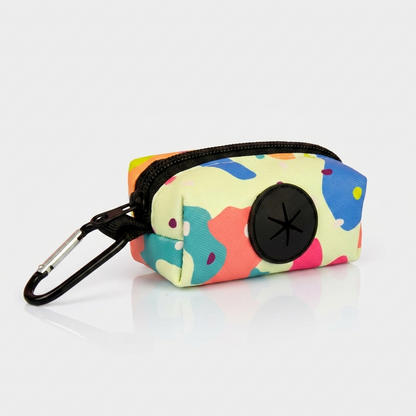 Dog poop bag holder, Light Green Geometry print