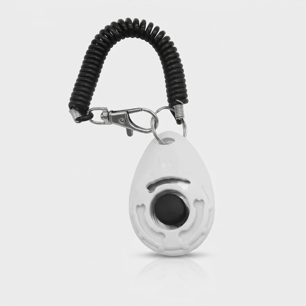 Adjustable Dog Training Clicker with Wrist Strap - White