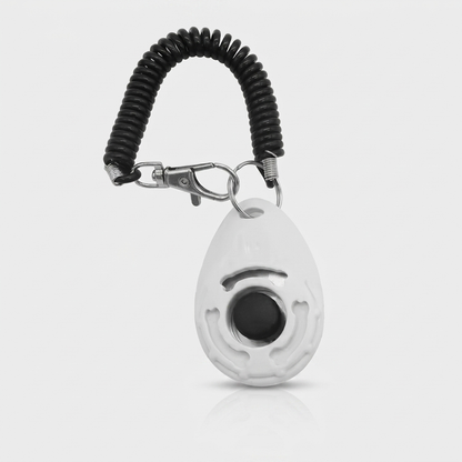 Adjustable Dog Training Clicker with Wrist Strap - White