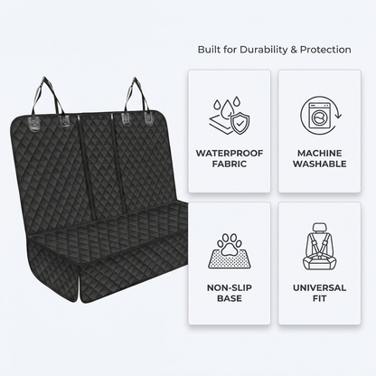 Infographic showing car seat cover features