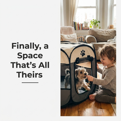 Foldable Portable Pet Playpen Tent - Lifestyle