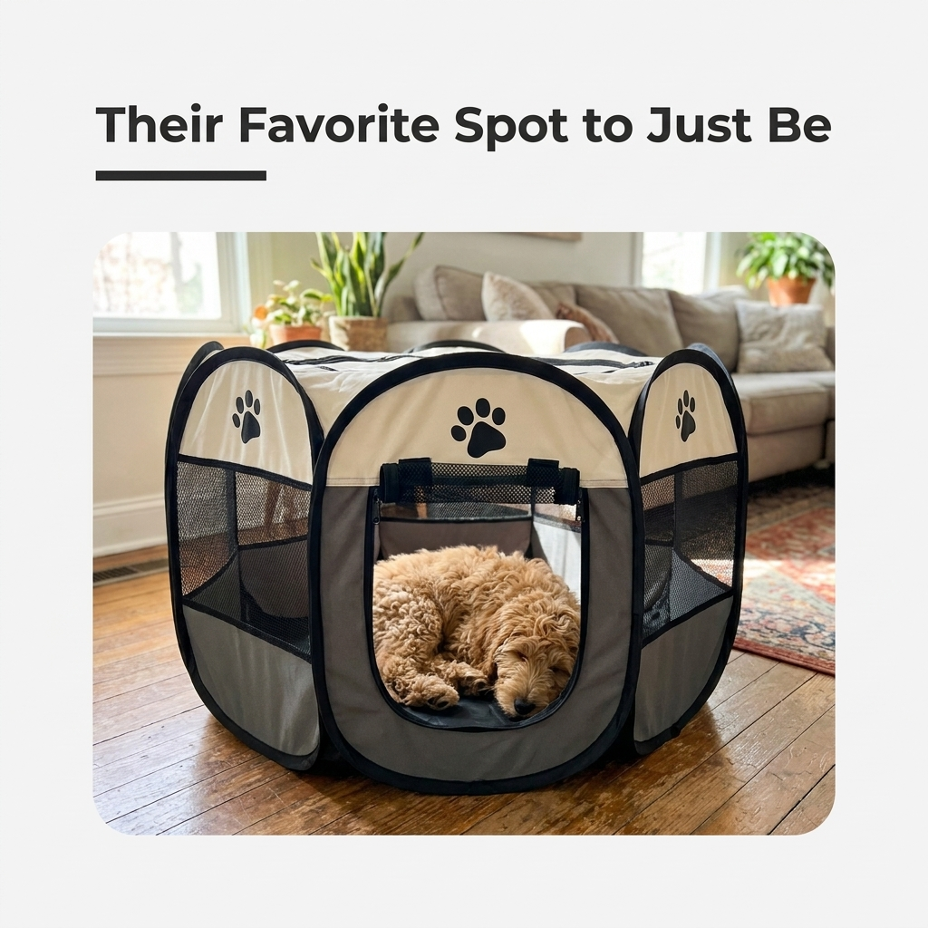 Foldable Portable Pet Playpen Tent - Lifestyle