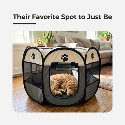 Foldable Portable Pet Playpen Tent - Lifestyle