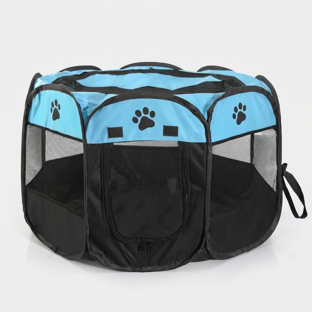 Foldable Portable Pet Playpen Tent - Blue