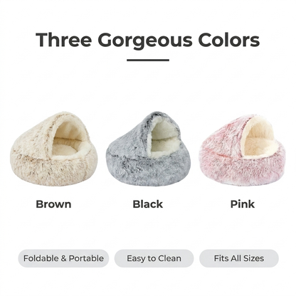 Cozy Plush Pet Cave Bed - Colors
