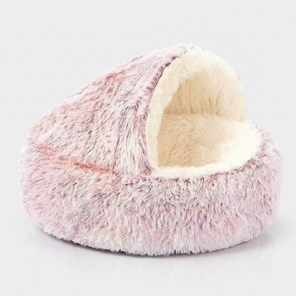 Cozy Plush Pet Cave Bed - Pink