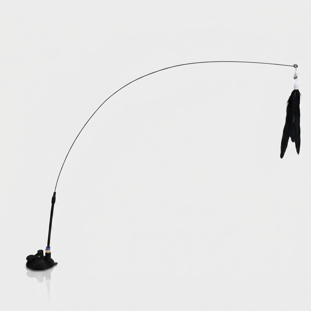 Suction Cup Feather Cat Wand black hero shot