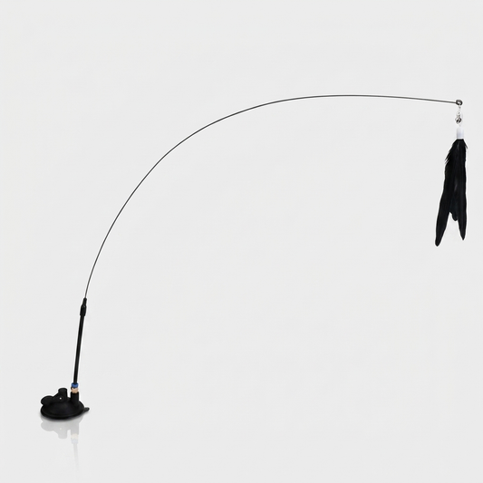 Suction Cup Feather Cat Wand black hero shot