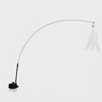 Suction Cup Feather Cat Wand - White