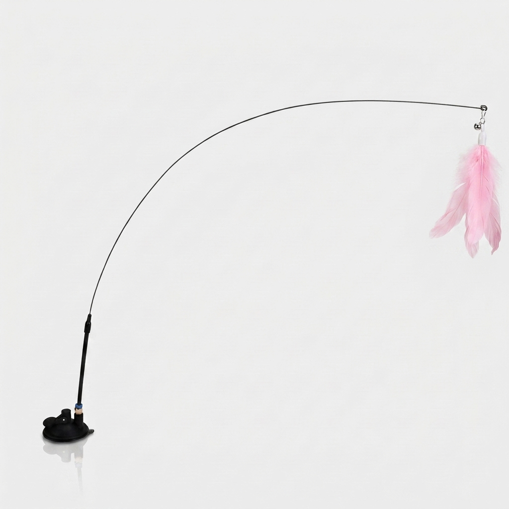 Suction Cup Feather Cat Wand - Pink