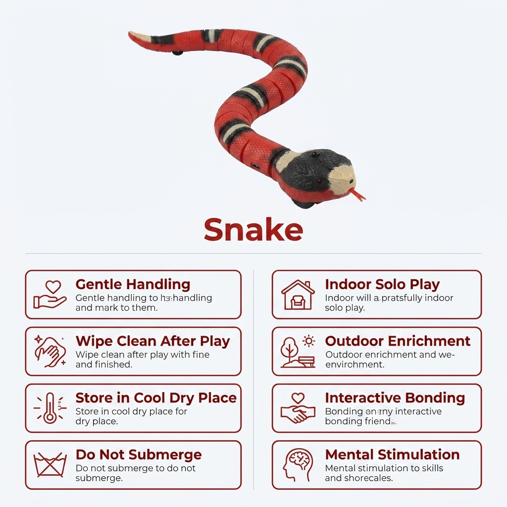 Smart sensing snake cat toy feature overview shot