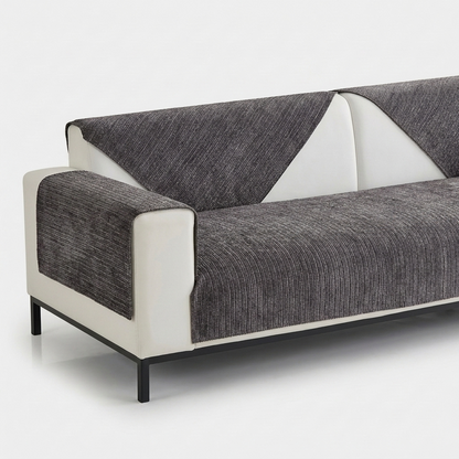 Sofa Cover for Pets in Dark Grey draped over a sofa