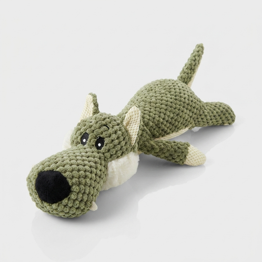 Large Dog Toy Bite-Resistant in Olive Green Wolf, product shot