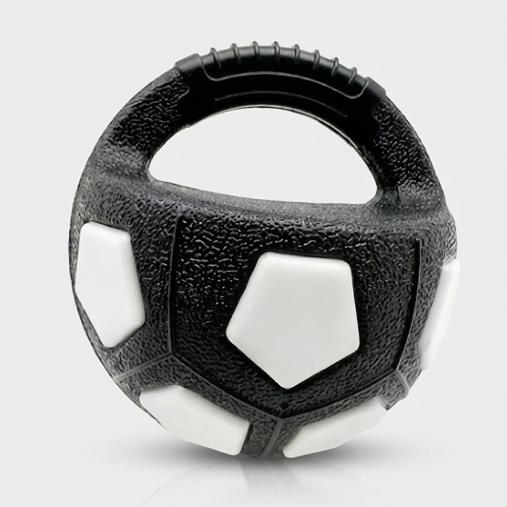 Soccer Ball Pet Vocal Toy in Black and White color