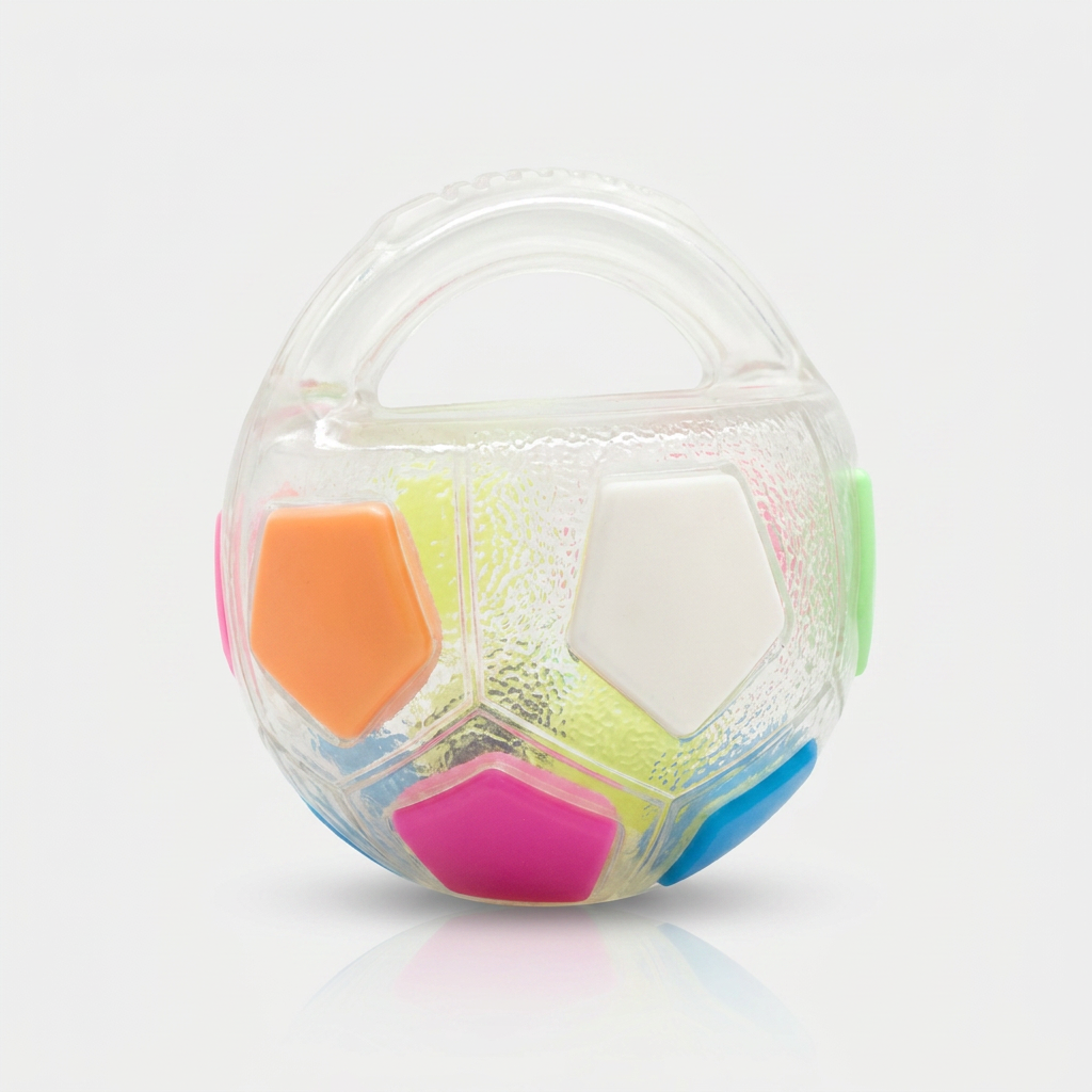 Soccer Ball Pet Vocal Toy in White color